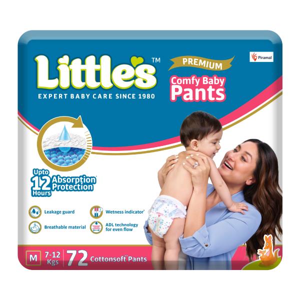 Netmeds | Little's Premium Comfy Cotton Soft Baby Pants (M) 72's