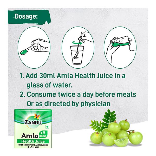 Zandu Amla + 5 Herbs Immunity Booster Health Juice 500 ml - Ayurvedic Juices