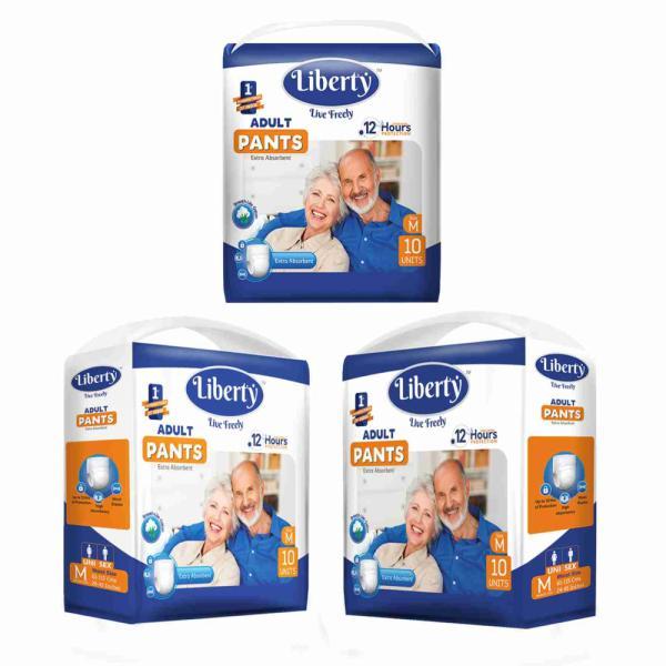 Netmeds | Liberty Premium Adult Diaper Pants (M) 10's (Pack of 3 x 10's)