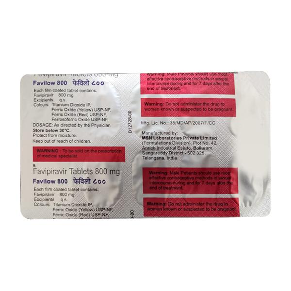 FAVILOW 800 Tablet 10's - Viral infections-Ant