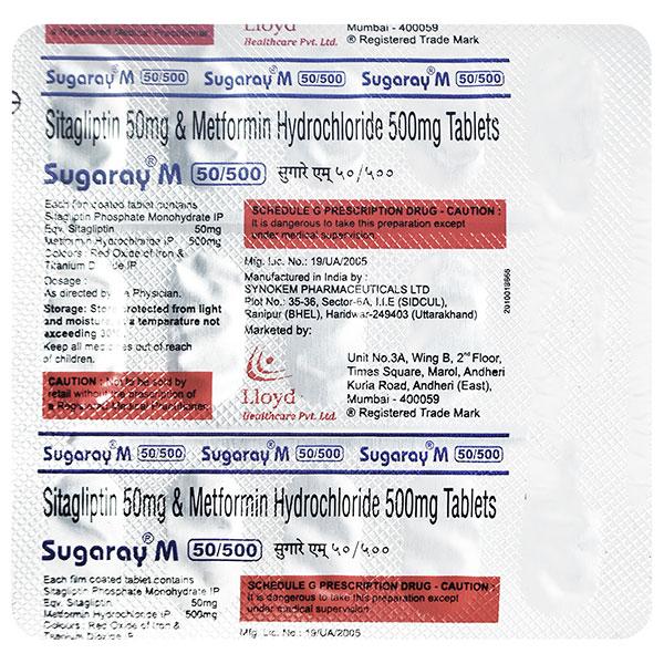 SUGARAY M 50/500 Tablet 15's - Diabetes-Ant