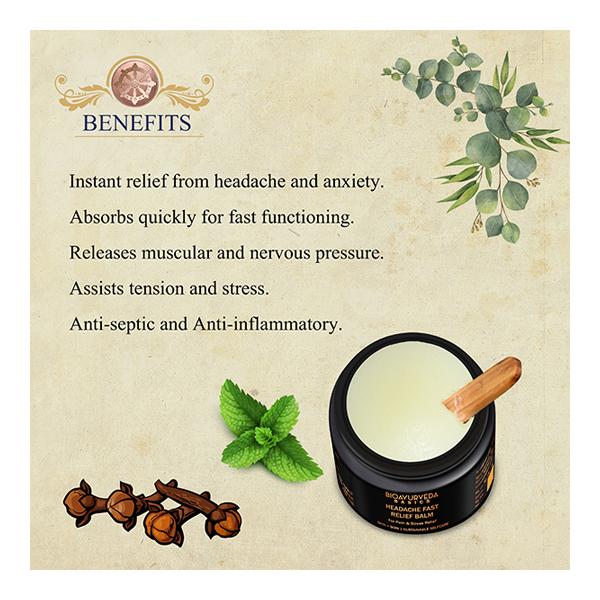 Bioayurveda Basics Headache Fast Relief Balm 120 gm - Balm/Ointments