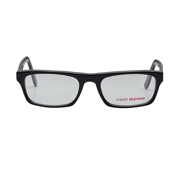 Vision Express 29428 Black Rectangle Eyeglasses (Including UV Blue Lens) 1's - Wearables Eye Glasses