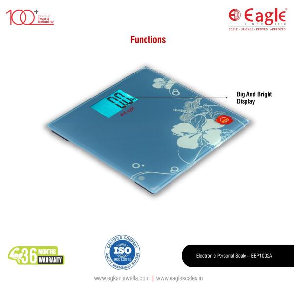 Eagle Digital Weighing Scale Slim Design (EEP-1002A) - Blue - Health Monitors And Equipment