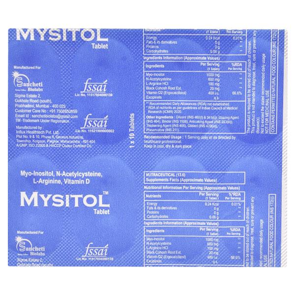 MYSITOL Tablet 10's - Supplements-Vam
