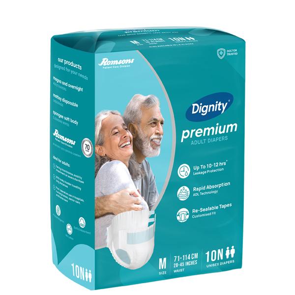 Dignity Premium Adult Diapers (M) 10's - Adult Diapers & Pads