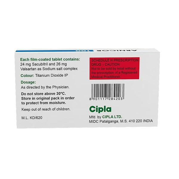 ARNICOR 100 Tablet 10's - Heart Failure-Ant