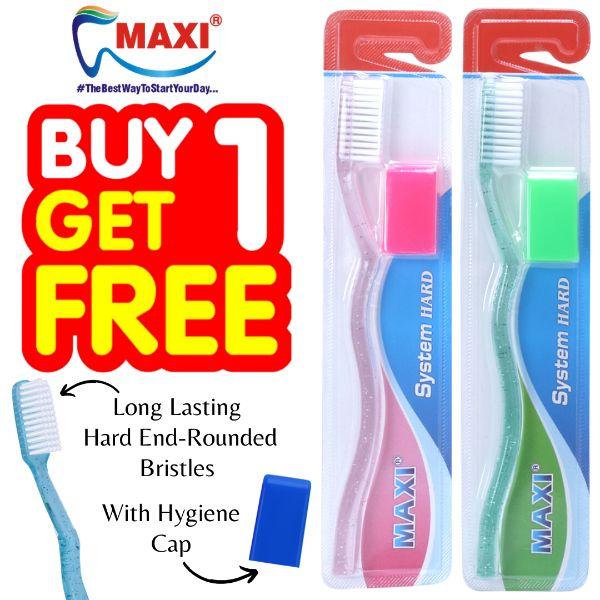 MAXI System Toothbrush - Hard (Buy 1 Get 1 Free)