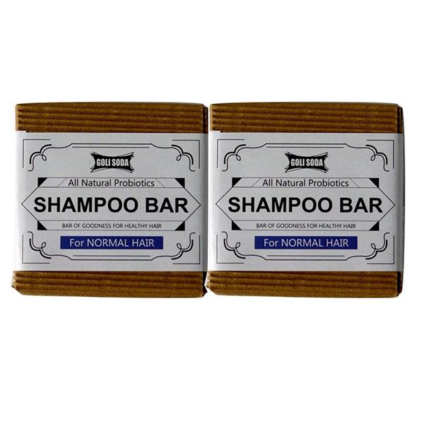 Goli Soda All Natural Probiotic Shampoo Bar for Normal Hair (Pack of 2 x 90 gm)