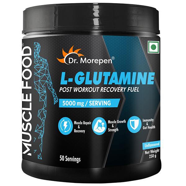Netmeds | Dr. Morepen Muscle Food L Glutamine Post Workout Powder 250 gm
