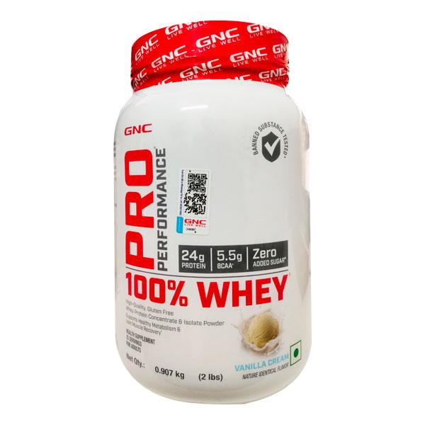 Netmeds | GNC Pro Performance 100% Whey Protein Powder - Vanilla Cream 907gm