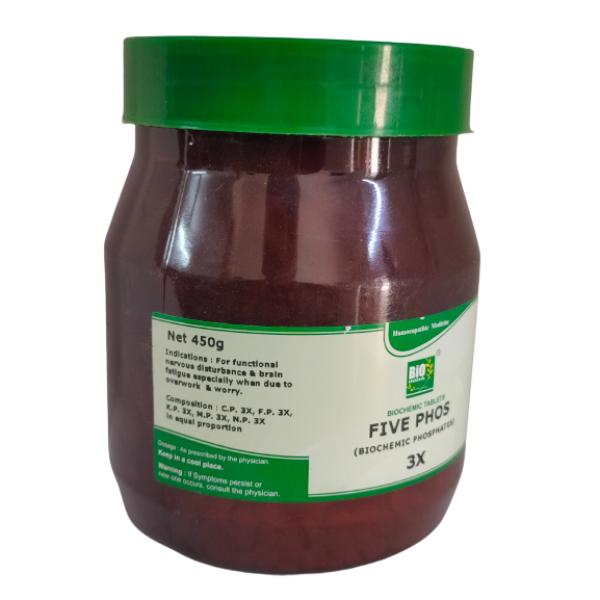 Bio-India's Biochemic Tablet - Five Phos 3X 450 gm - Speciality Medicine