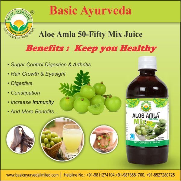 Basic Ayurveda Aloe Amla 50-Fifty Mix Juice 500 ml - Ayurvedic Juices
