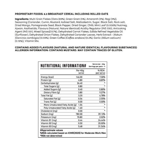 Kapiva Supergrain Oats - Mint Masala 160 gm - Health Products