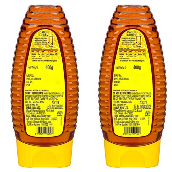 Dabur Honey Squeezy 400 gm (Buy 1 Get 1 Free) - Honey