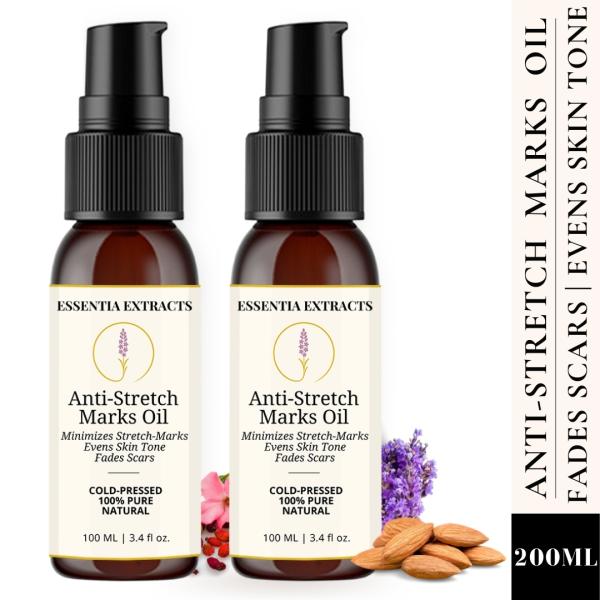 Essentia Extracts Pure Cold Pressed Anti Stretch Marks Oil (Pack of 2 x 100 ml) 1's - Creams/Oils/Lotions