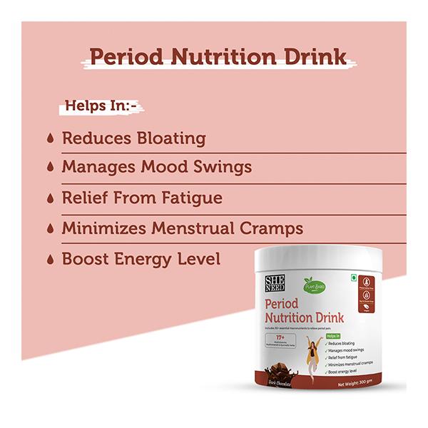 She Need Plant Based Period Nutrition Drink - Dark Chocolate Flavour 300 gm - Daily Health Drinks