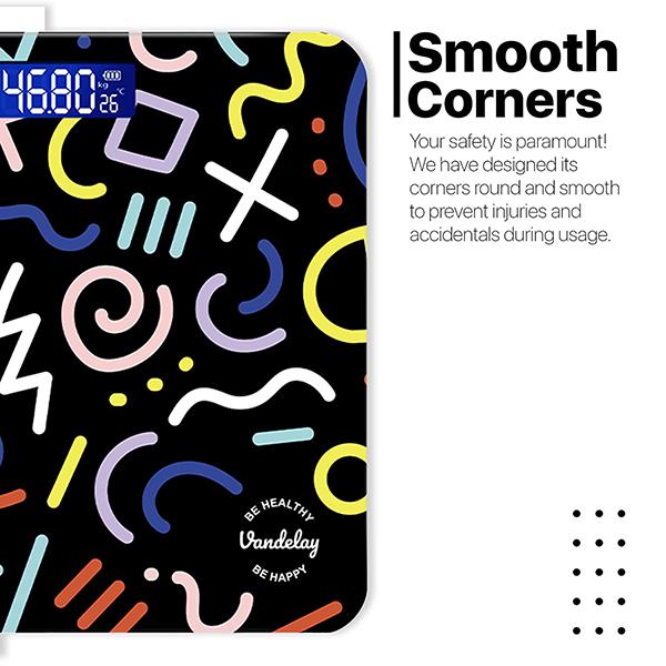 Vandelay Spirit Series Body Weighing Scale - Squiggly Lines - Weighing Scale