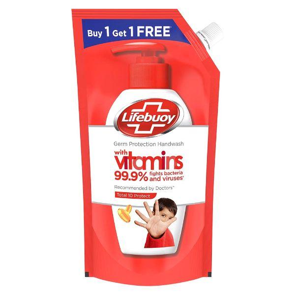 Netmeds | Lifebuoy Germ Protection Total 10 Protect Handwash with Vitamins (Buy 1 Get 1 Free) 725 ml