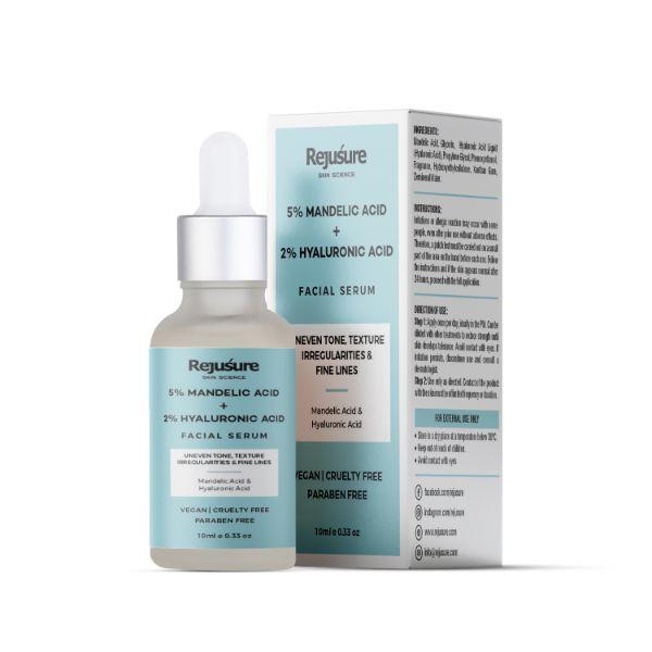 Rejusure 5% Mandelic Acid + 2% Hyaluronic Acid Facial Serum 10 ml - Face Serum