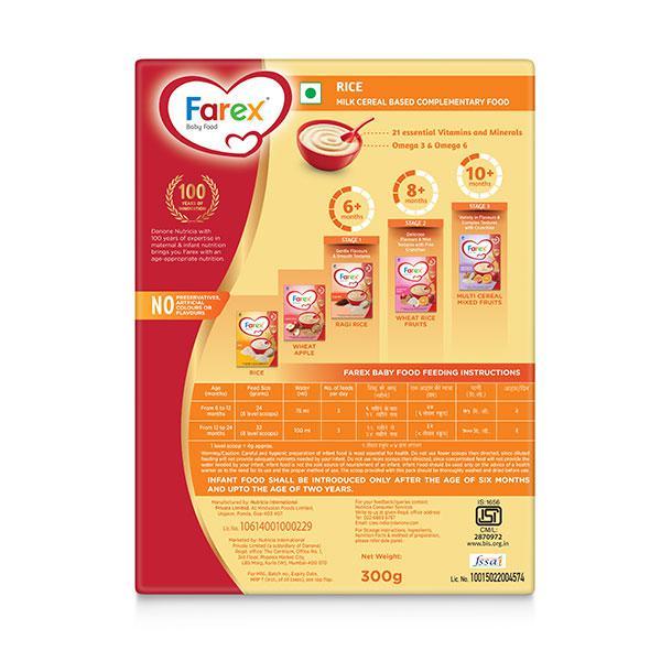 Farex Baby Food Rice 6+ Months 300 gm - Baby And Infant Supplements