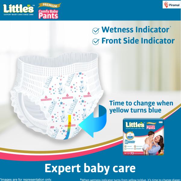 Little's Premium Comfy Cotton Soft Baby Pants (M) 72's - Diapers & Wipes