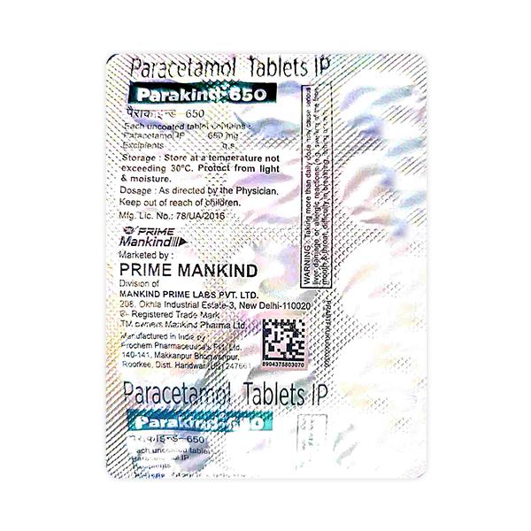 PARAKIND 650 Tablet 15's - Fever-Ana