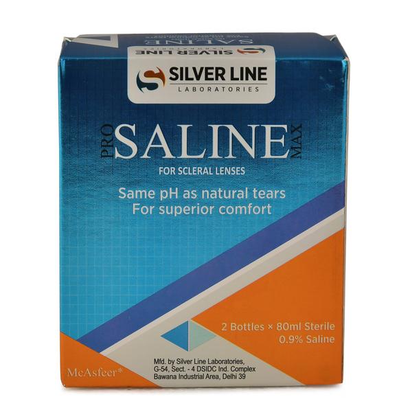 Silver Line Pro Saline Max Scleral Lens Solution (Pack of 2 x 80 ml) - Lens Solution