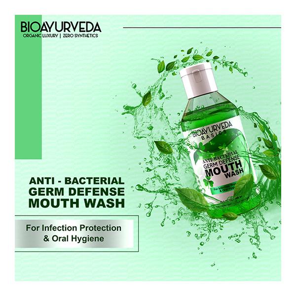 Bioayurveda Basics Anti-Bacterial Germ Defense Mouth Wash 200 ml - Mouthwash