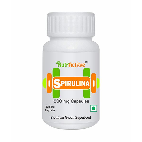 NutrActive Spirulina 500 mg Veg Capsule 120's - Speciality Medicines