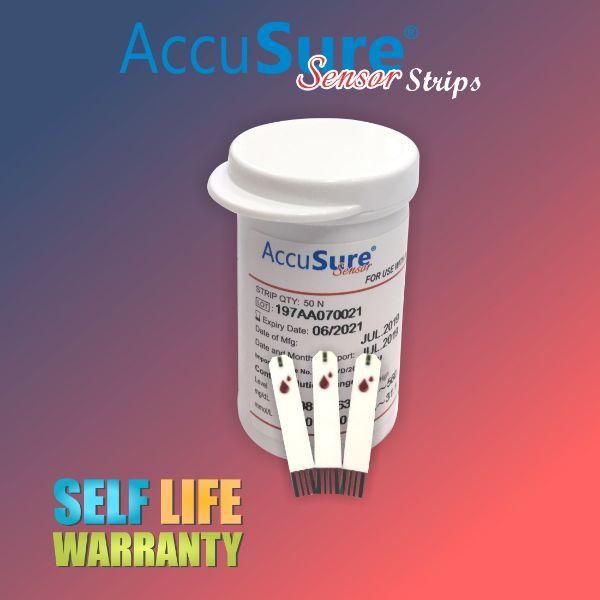 AccuSure Sensor Gluco Test Strip 50's - Blood Glucose Monitors/Strips