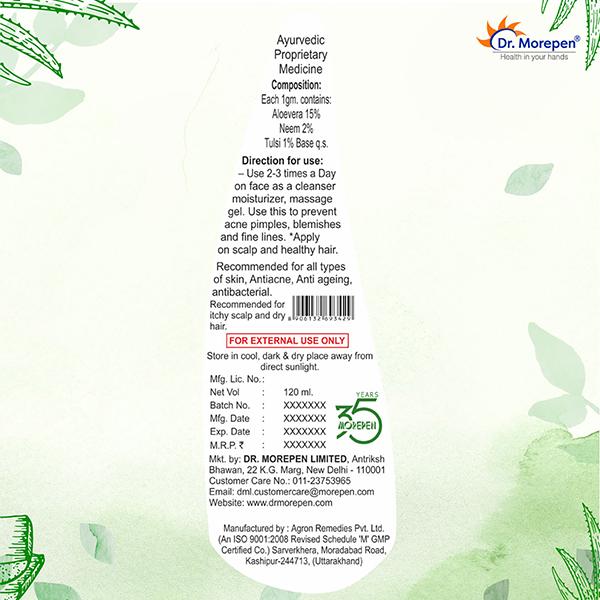 Dr. Morepen Pure Aloevera Gel 120 ml - Hair & Skin