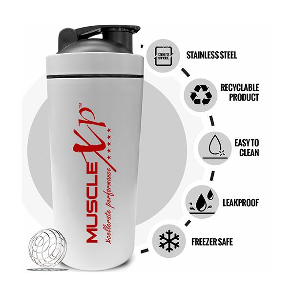 MuscleXP Classic XP Gym Shaker - White 750 ml - Gym Accessories