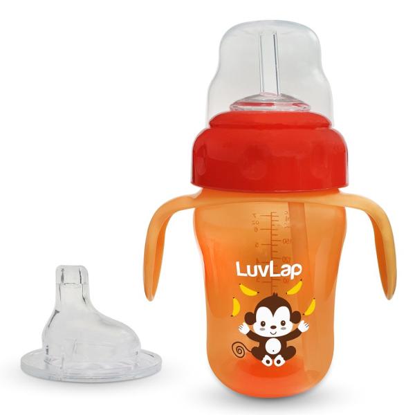 LuvLap Banana Time 2 in 1 Sipper - Orange 210 ml - Feeding & Nursing
