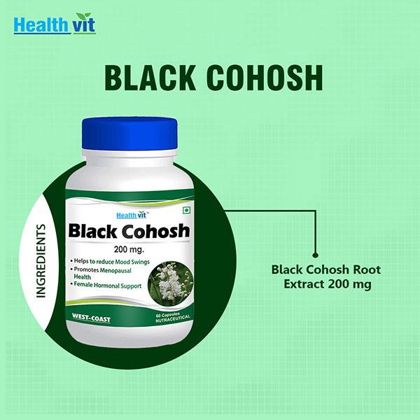 HealthVit Black Cohosh 200 mg Capsule 60's - Herbal Dietary Supplement