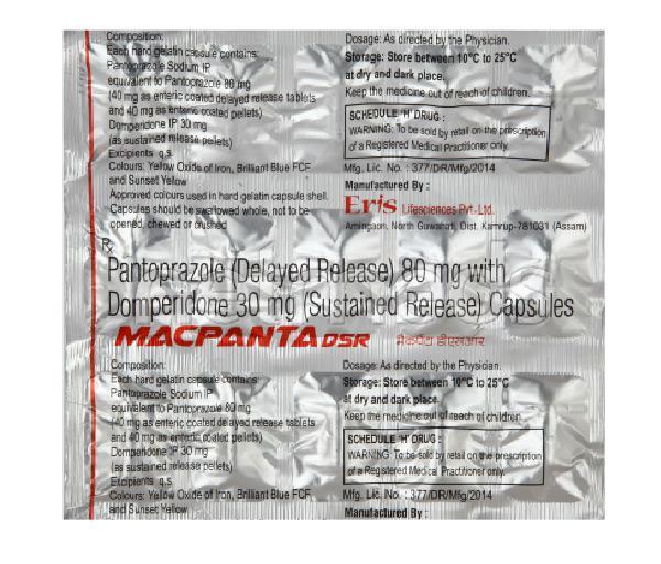 Macpanta DSR Capsule 15'S - Ulcer/Reflux/Flatulence-Aaa