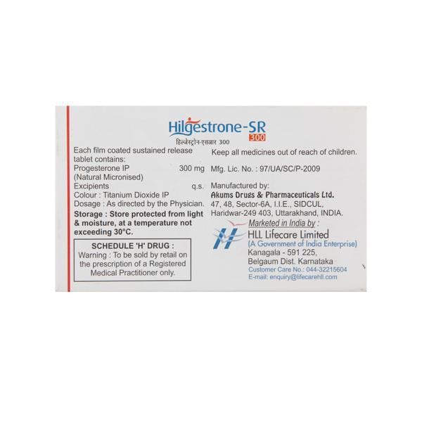 Hilgestrone SR 300mg Tablet 10'S - Hormonal Therapy-Oes