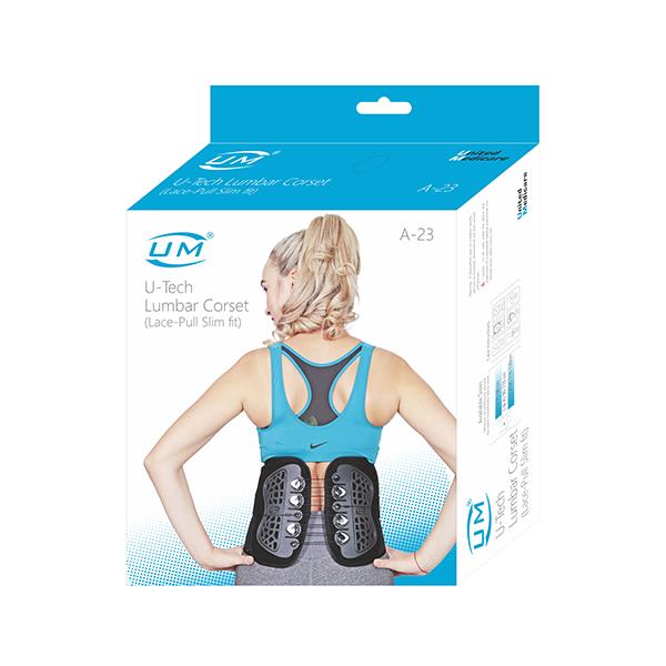 UM U-Tech Lumbar Corset Lace - Pull Slim Fit (A23) (L) - Back/Abdomen Supports