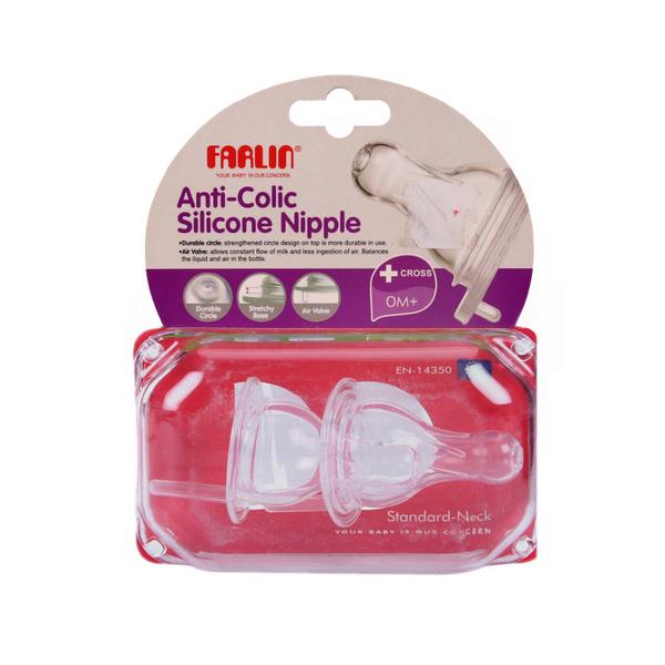 Netmeds | Farlin Anti-Colic Silicon Nipple (+Cross) 1's