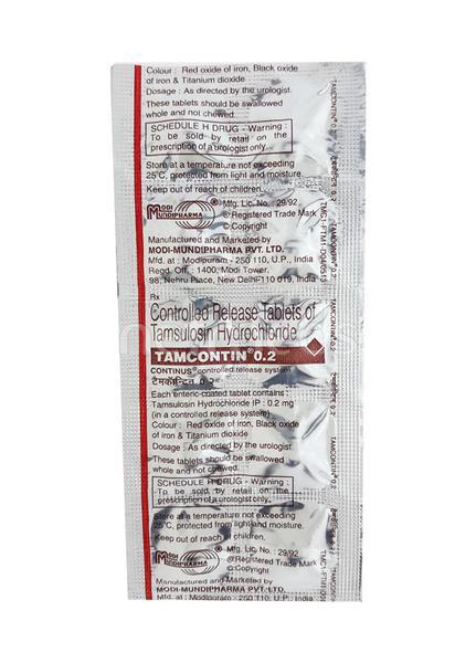 Tamcontin 0.2mg Tablet 10'S - Bladder And Prostate Disorders-Dru