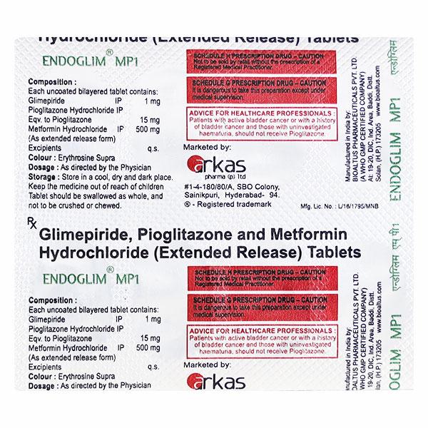 ENDOGLIM MP1 Tablet 10's - Diabetes-Ant