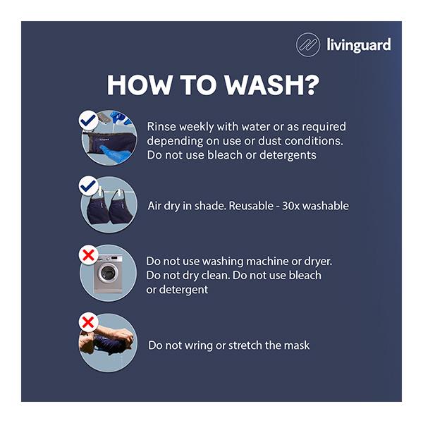 Livinguard Face Mask Street Without Valve (L) - Black (Pack of 1) - Face Mask