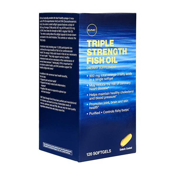 GNC Triple Strength Fish Oil Soft Gels 120's (N) - Omega Fish Oil Fatty Acids