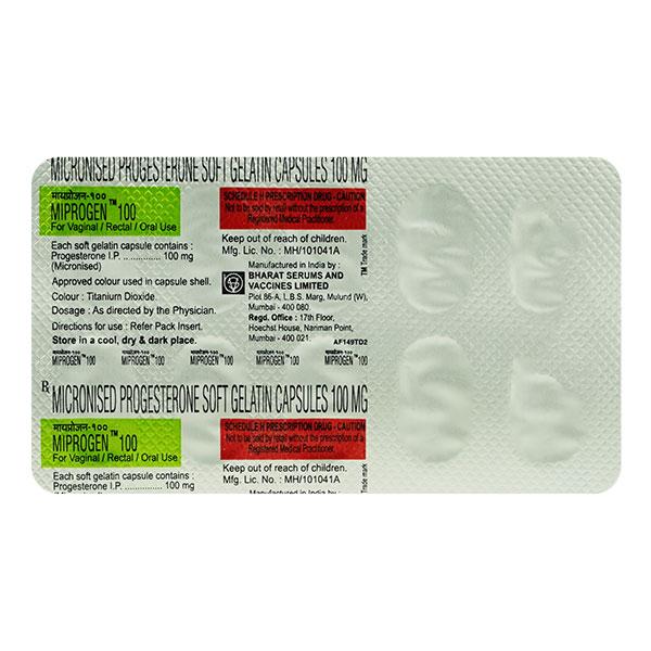 Miprogen 100 mg Capsule 10'S - Hormonal Therapy-Oes