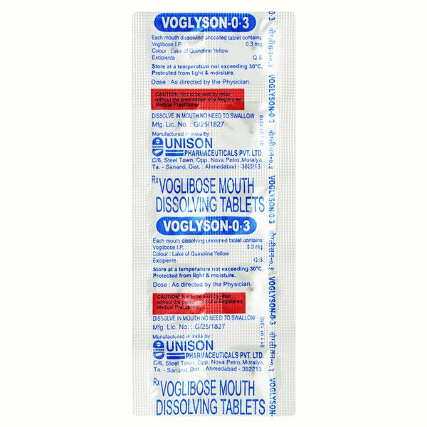 Voglyson 0.3mg Tablet 10'S - Diabetes-Ant