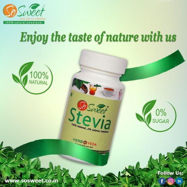 So Sweet 100% Natural Sugarfree Sweetener Pure Stevia Extract Powder 100 gm - Sugar Substitutes (Fitness)