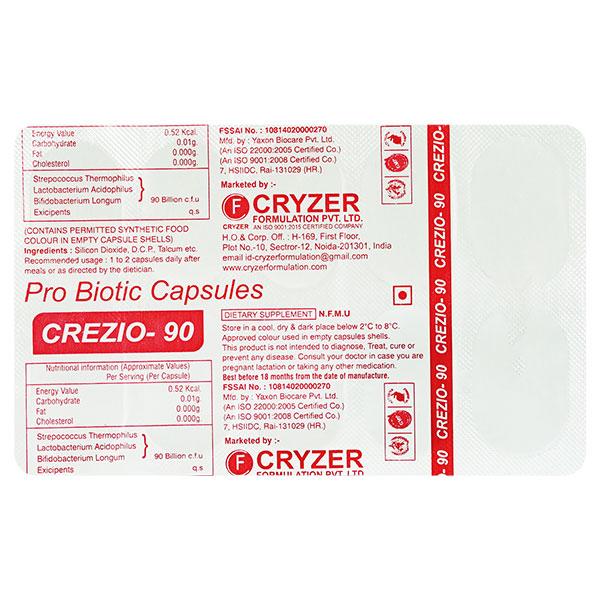 CREZIO 90 Capsule 10's - Diarrhoea-Ant