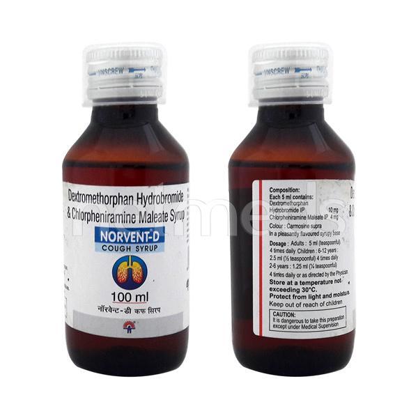 Norvent D Cough Syrup 100ml - Cough And Cold-Cou