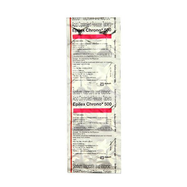 Epilex Chrono 500mg Tablet 10'S - Epilepsy/Convulsion-Ant