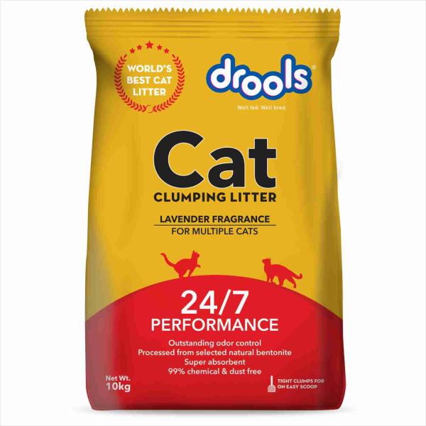 Netmeds | Drools Clumping Lavender Fragrance Cat Litter (For multiple cats) 10000 gm